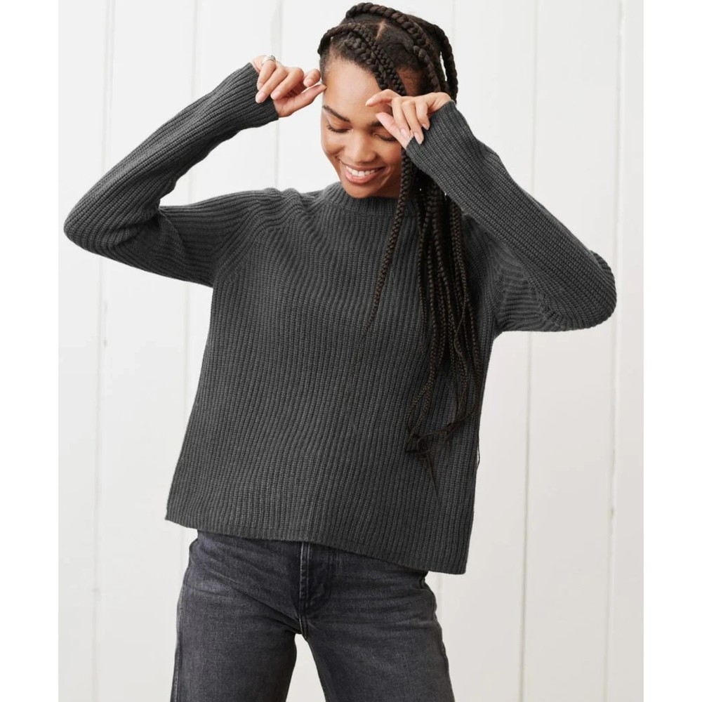 Jenni Kayne xs fisherman charcoal Black Marl cashmere